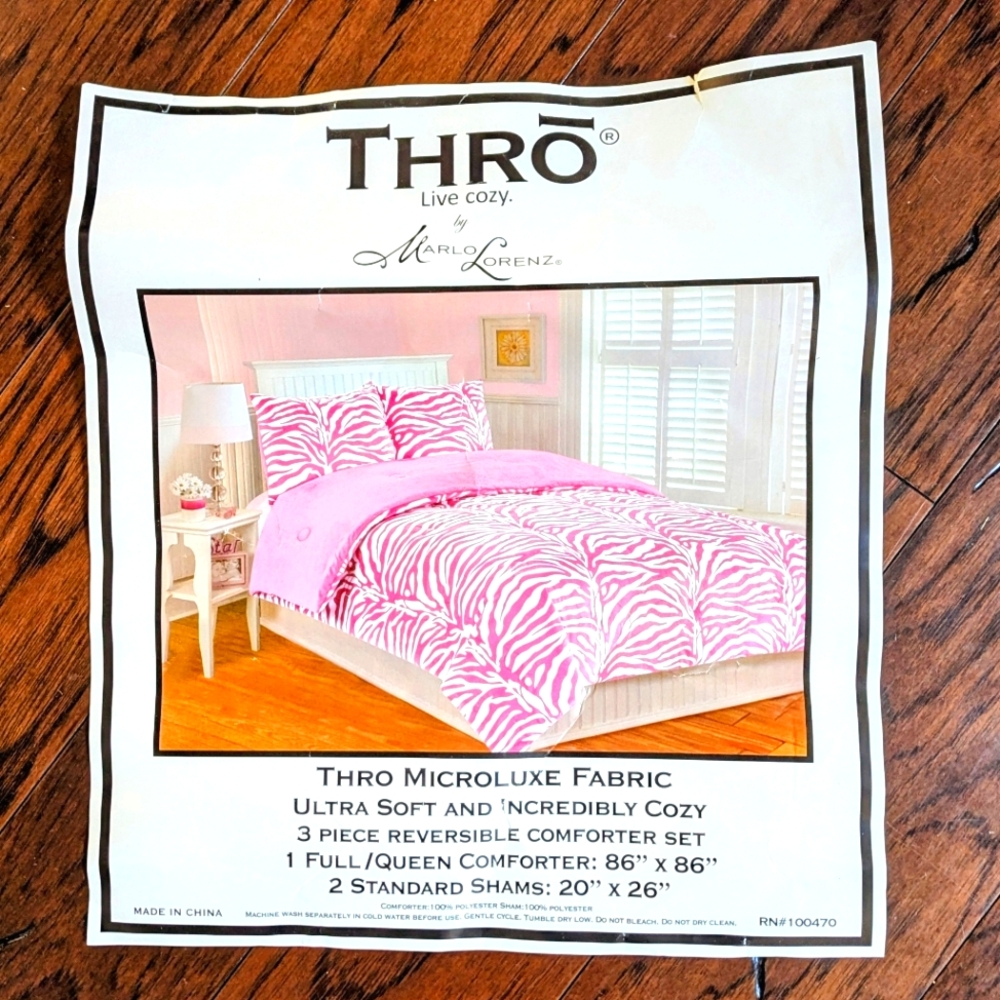 Thro By Marlo Lorenz Plush Full/Queen 3 Piece Comforter Set